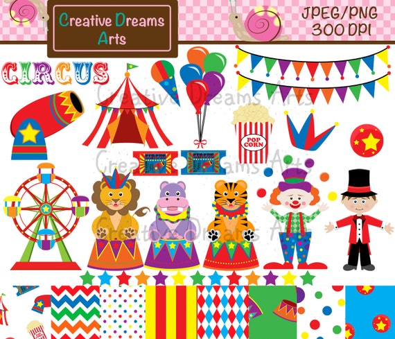 Little Circus Clipart Instant download