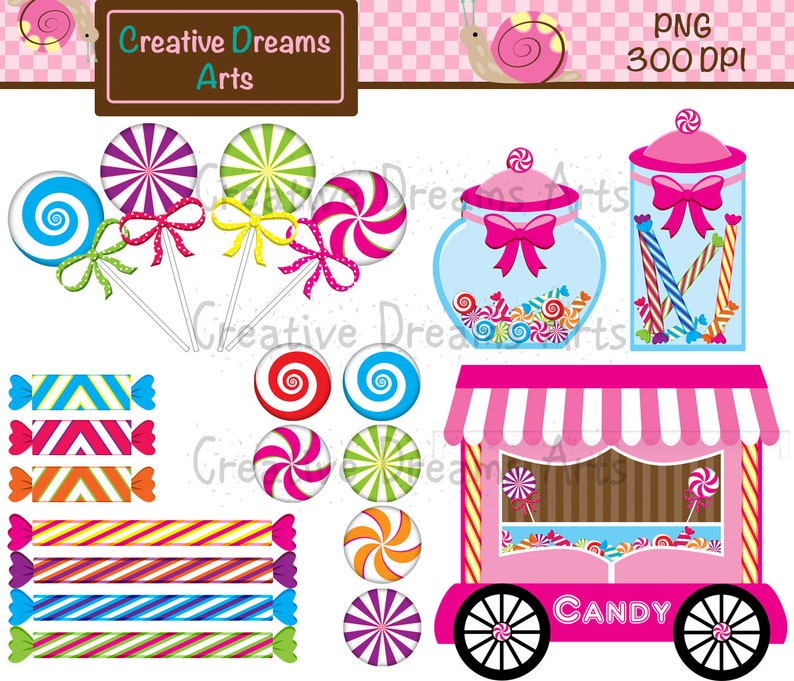 Candy Digital Clip Art Instant Download image 1