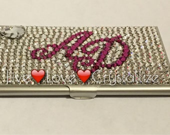 Custom your own Monogrammed Gorgeous & Luxurious business  card holder