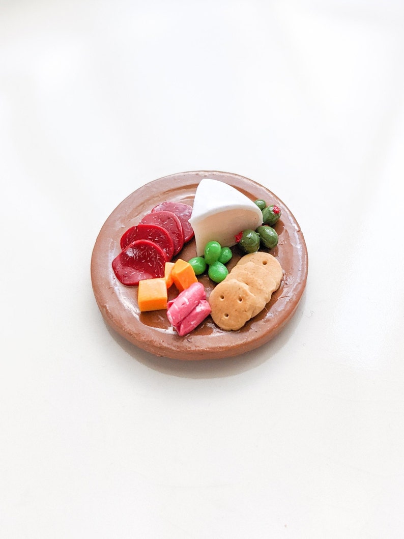 Charcuterie Board Fridge Magnet Polymer Clay Charcuterie Meat and Cheese Plate Food Magnets Handmade Gifts Refrigerator Magnet image 3