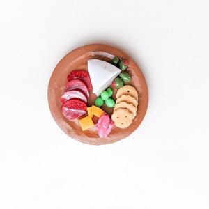 Charcuterie Board Fridge Magnet Polymer Clay Charcuterie Meat and Cheese Plate Food Magnets Handmade Gifts Refrigerator Magnet image 5