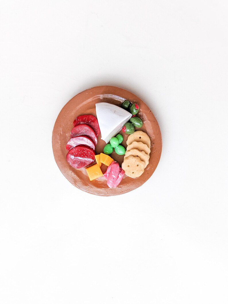 Charcuterie Board Fridge Magnet Polymer Clay Charcuterie Meat and Cheese Plate Food Magnets Handmade Gifts Refrigerator Magnet image 5