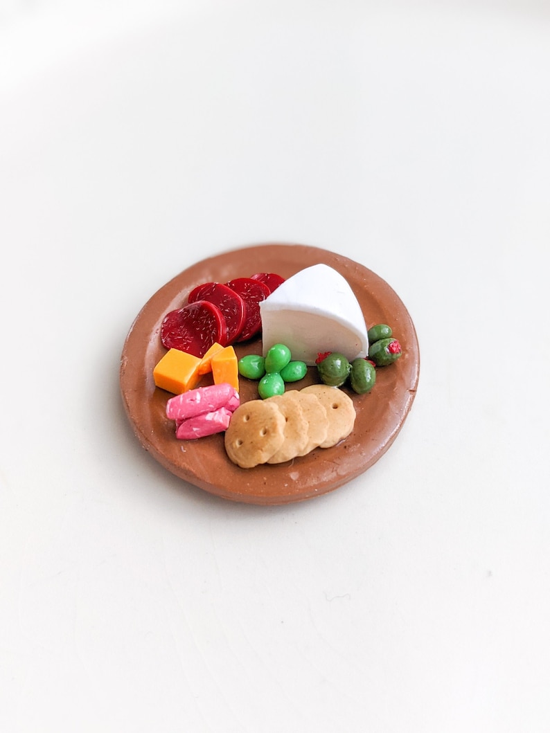 Charcuterie Board Fridge Magnet Polymer Clay Charcuterie Meat and Cheese Plate Food Magnets Handmade Gifts Refrigerator Magnet image 2