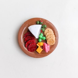 Charcuterie Board Fridge Magnet Polymer Clay Charcuterie Meat and Cheese Plate Food Magnets Handmade Gifts Refrigerator Magnet image 1