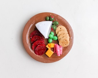 Charcuterie Board Fridge Magnet | Polymer Clay | Charcuterie Meat and Cheese Plate Food Magnets | Handmade Gifts | Refrigerator Magnet