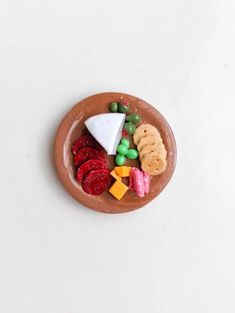 Charcuterie Board Fridge Magnet Polymer Clay Charcuterie Meat and Cheese Plate Food Magnets Handmade Gifts Refrigerator Magnet image 1