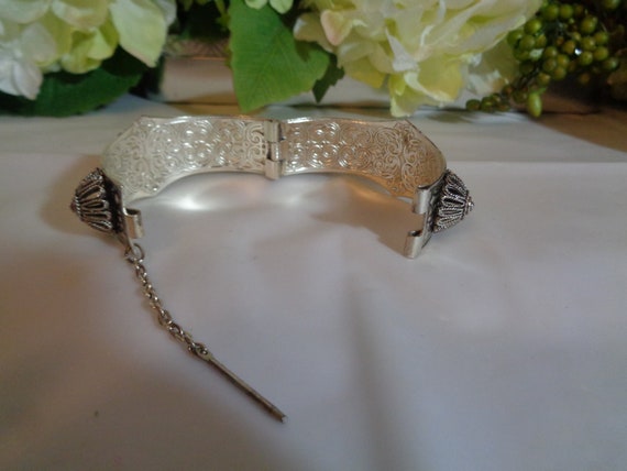 Art Deco Fancy Scrolled Silver Plate Bracelet Tro… - image 6