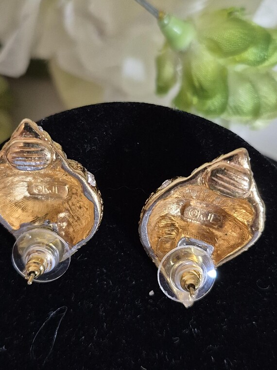 KJL Kenneth Jay Lane Sea Shell Gold Plate Crystal… - image 5