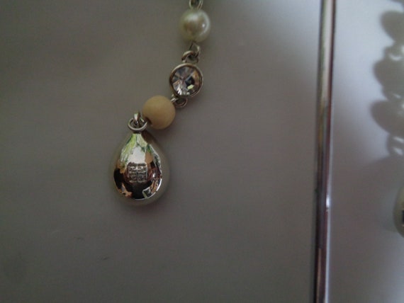 Givenchy Pearl Crystal Dangle Earrings: Rhodium S… - image 7