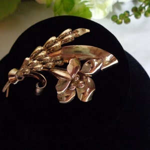 Antique CA---&gt; 1/20 12k Gold Filled On Silver Carl Art Flower Pin Brooch