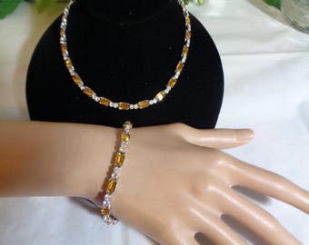 Andre Piasso Goldtone Multi Strand Rice Pearl Costume Faux Pearl Necklace Bracelet Clip on Earrings in Black Leatherette Satin Lined Case Etsy
