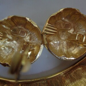 Valentino Garavani Giraffe Choker & Earrings Set: 1980s Gold Plate Enamel image 7