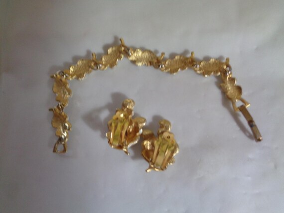 White Enamel Gold Leaf Pattern Design Bracelet Ma… - image 7