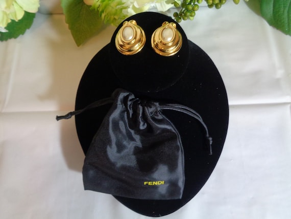 Fendi Gold and Black Earrings, Luxury, Accessories on Carousell
