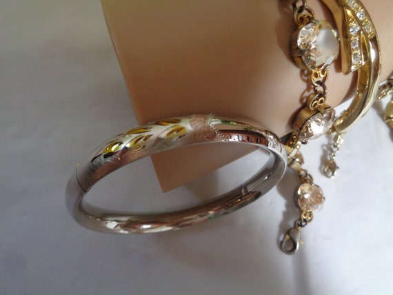 Large Lot Gold Plate Bracelets Hematite Gold Nugg… - image 3