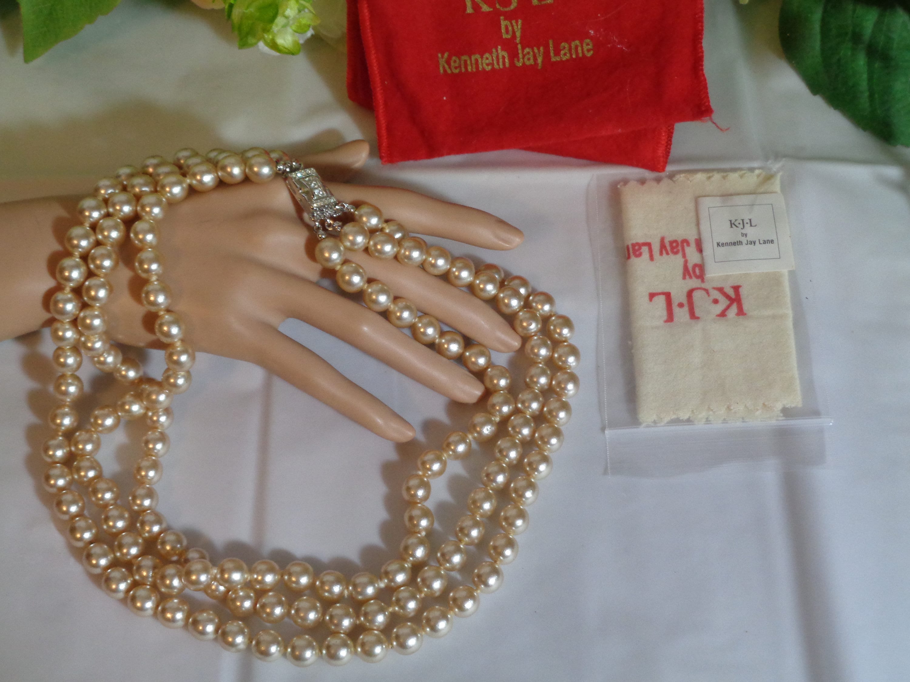 Vintage PEARL NECKLACE - Long / Lustrous / 8mm White Pearls - Ruby Lane