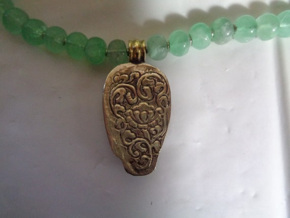 Tribal Green Apatite Gemstone Beads Carved Horse … - image 6