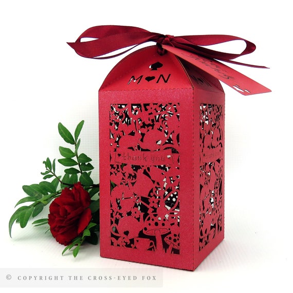 Alice Wedding Favor Box Extra Large Wedding Favour Box Laser Etsy