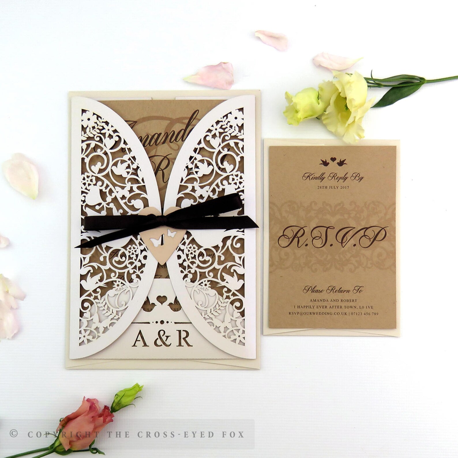 Laser Cut Wedding Invitation Jacket Wedding Stationery Suite Etsy UK