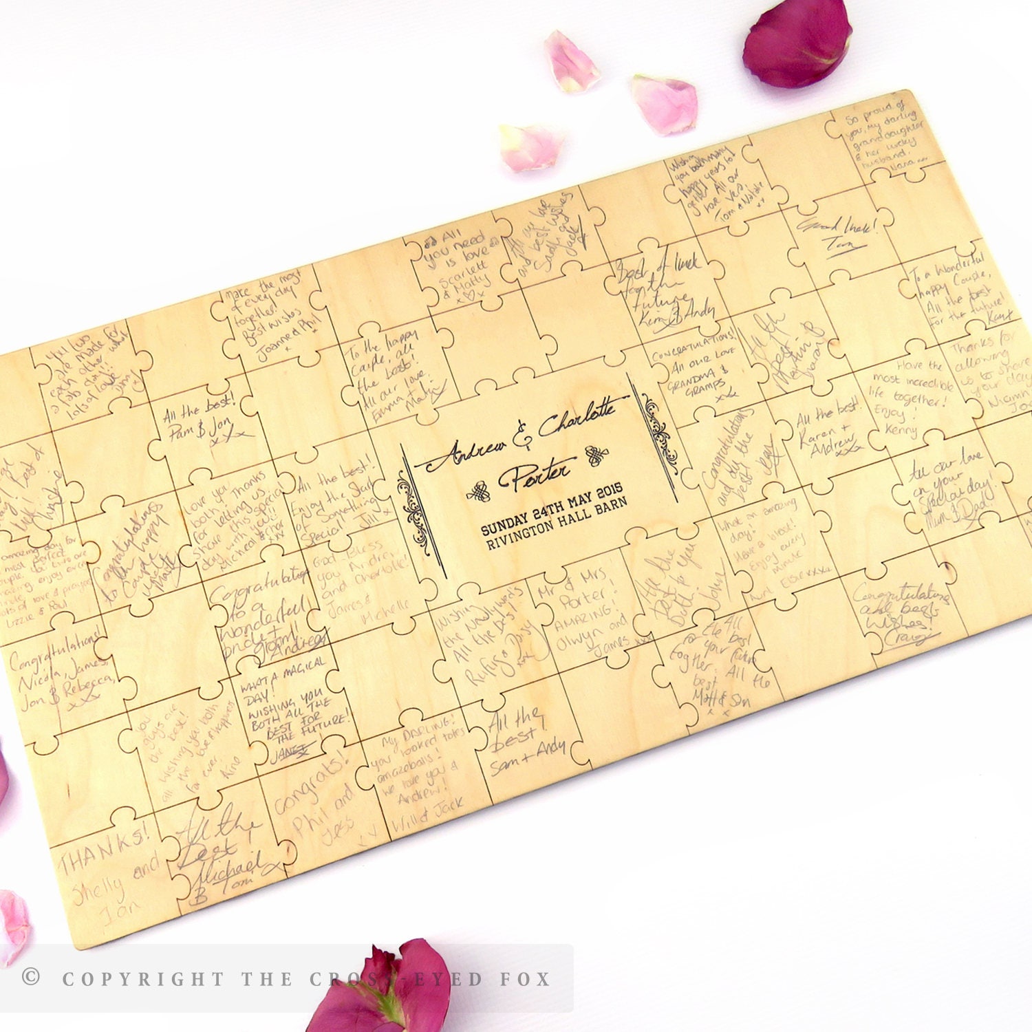Jigsaw Style Wooden Wedding Guest Book Etsy
