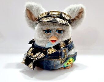 Furby 2005, custom furby, Sleepy Blue furby toy, furby custom, vintage  furby grey fur blue eyes, gifts, gift ideas,ooak art piece