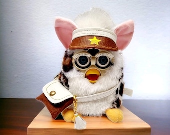 Custom Snow Leopard Furby 1998 | Vintage Tiger Electronics Furby | Handmade Accessories | Rare Gen 3 Furby Toy Gift