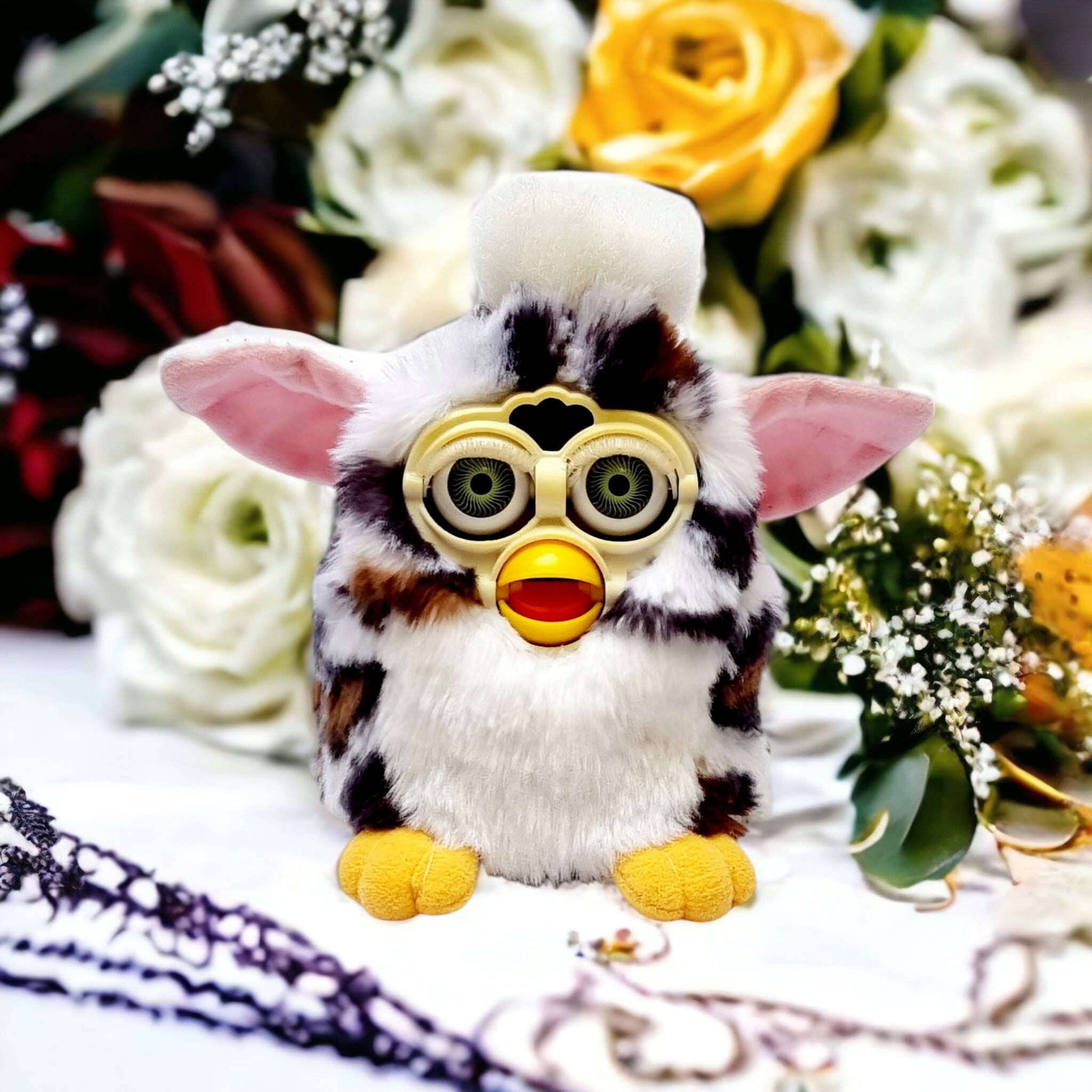 Snow Leopard White Brown Black Spots Furby Tiger Blue Eyes