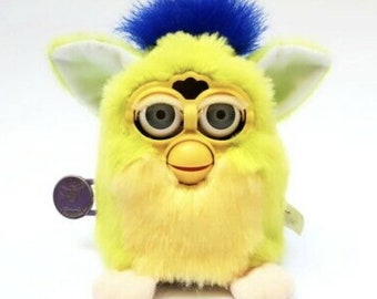 Furby 1998 Kiwi Furby model 70-800 Furby plush lime green fur grey eyes Generation 5 vintage toy VERY RARE
