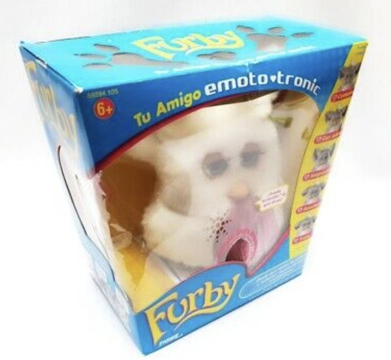 Furby Emoto-Tronic Hasbro 2005 – Blanc Crème – Yeux Bleus – Modèle 59294 – Fonctionne
