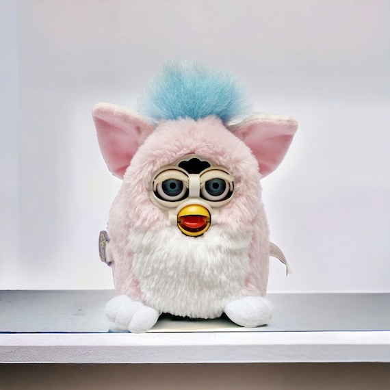 Furby Baby Babies 1999 Baby Pink Furby Plush Pink and White