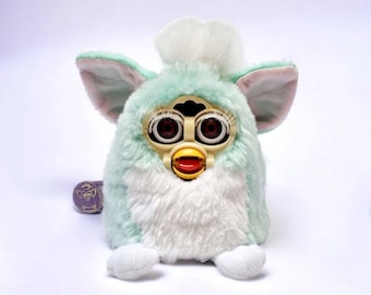 Furby baby babies 1999 MINT GREEN furby plush baby light green fur brown eyes Generation 1 Vintage toy RARE