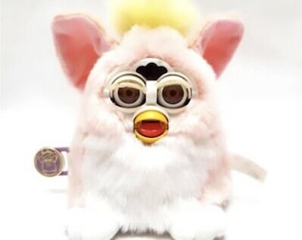 Furby baby babies 2000 Peachy furby plush pink and white fur brown eyes custom furby Vintage toy OOAK Art Piece VERY RARE