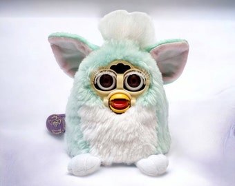 Furby Baby Babies 1999 MINT GREEN Furby Plush Baby Light