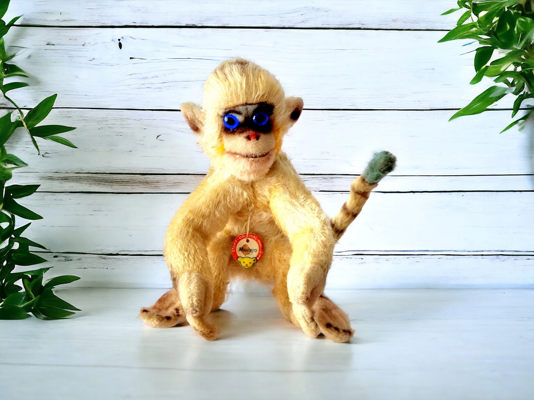 Vintage 1950s Steiff Mungo Monkey Mohair Straw Filled Soft
