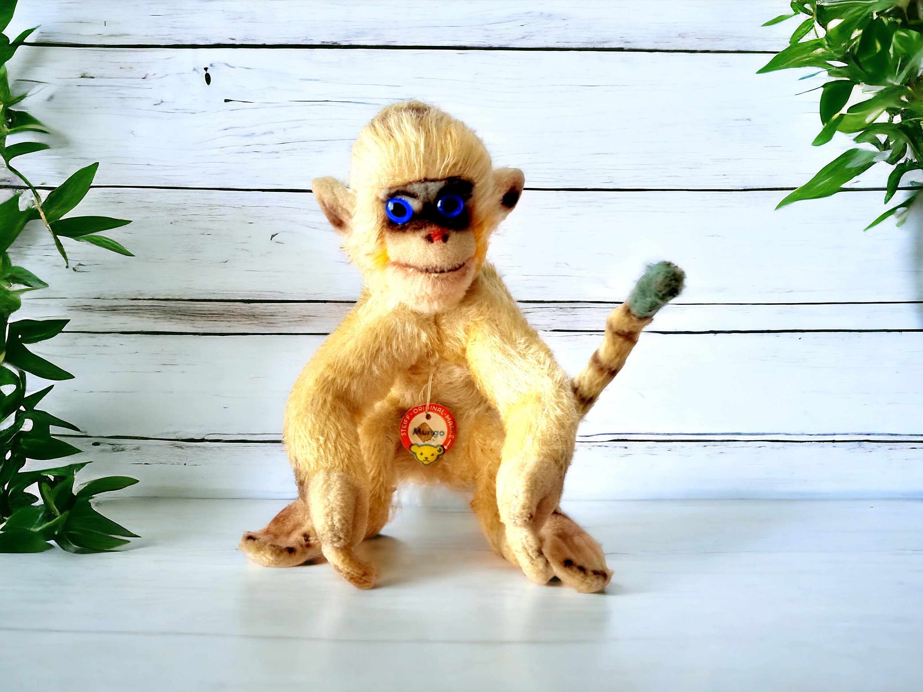 Vintage 1950s Steiff Mungo Monkey Mohair Straw Filled Soft Vintage 1950s Steiff Mungo Monkey Mohair Straw Filled Soft