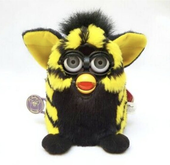 Furby 1998 BUMBLEBEE Furby Plush Generation 4 Grey Eyes