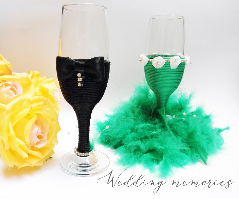 DIY wedding ornament Wedding glasses pattern Bridesmaid glass pattern