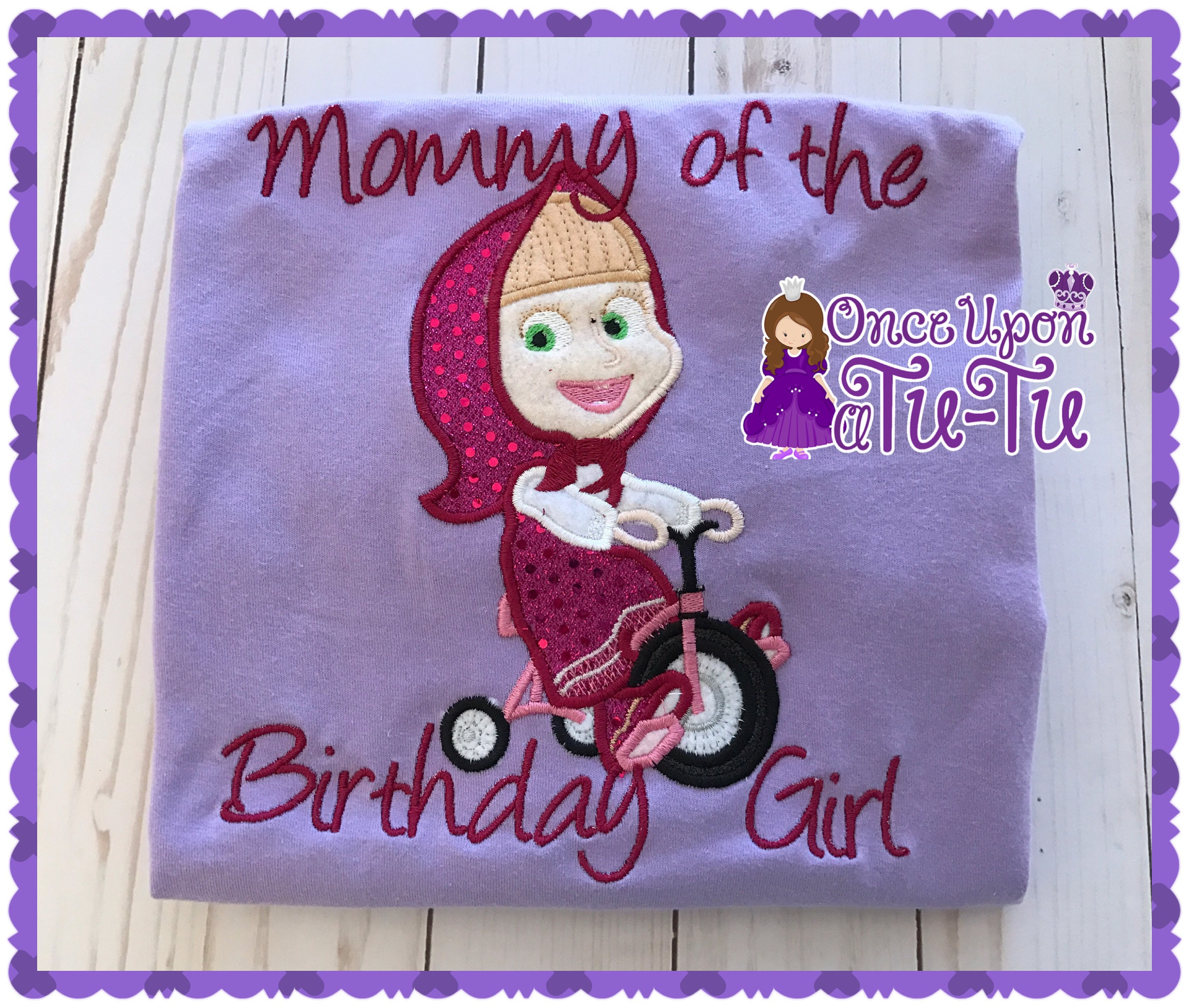 Masha & the bear. Masha applique shirt. Mommy of the birthday Etsy