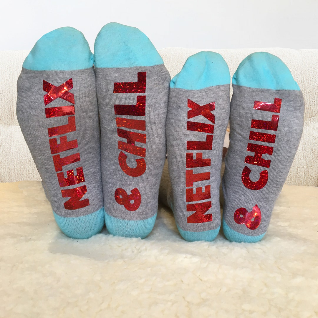 Funny Netflix and Chill Sock Gift Feet Up Sock Gift for Etsy