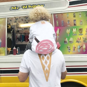 Passende T-Shirts Eis und Eistüte Piggy Back Geschenk für Vater und Sohn oder Tochter