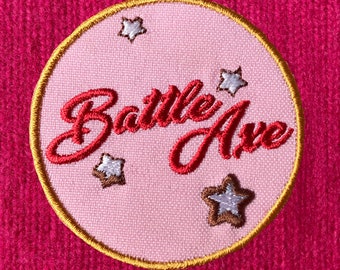 Battle Axe Iron On Clothing Patch