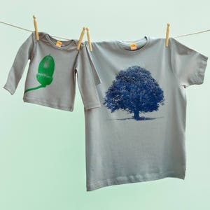 Eiche und Eichel T-Shirt Set im Partnerlook für Vater und Sohn oder Tochter