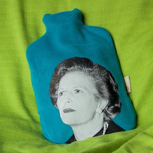 Margaret Thatcher Hot Water Bottle. Part of a range of Political Hotties from Twisted Twee.