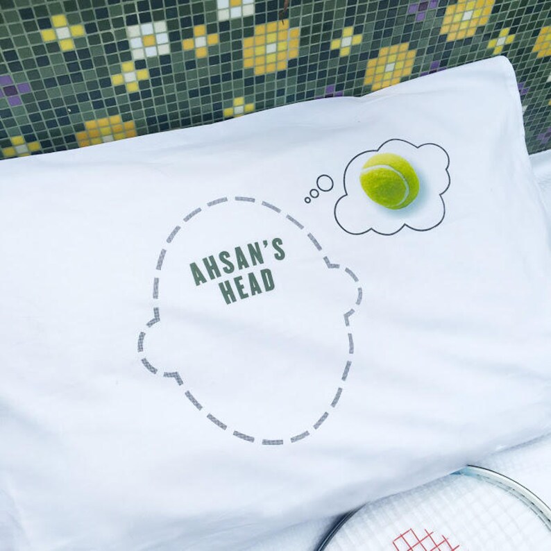 Tennis Dreams Pillowcase by Twisted Twee Can Be Personalised Etsy UK