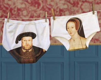 Funny Henry VIII and Anne Boleyn Underwear Set for Couples