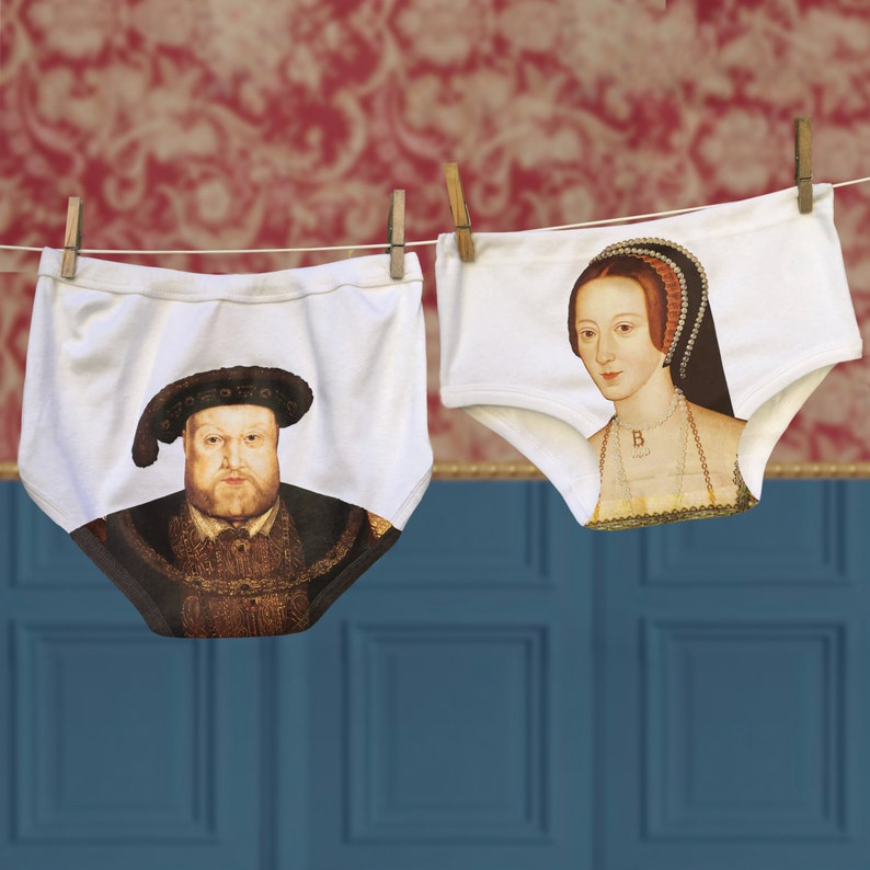 Funny Henry VIII and Anne Boleyn Underwear Set for Couples image 1