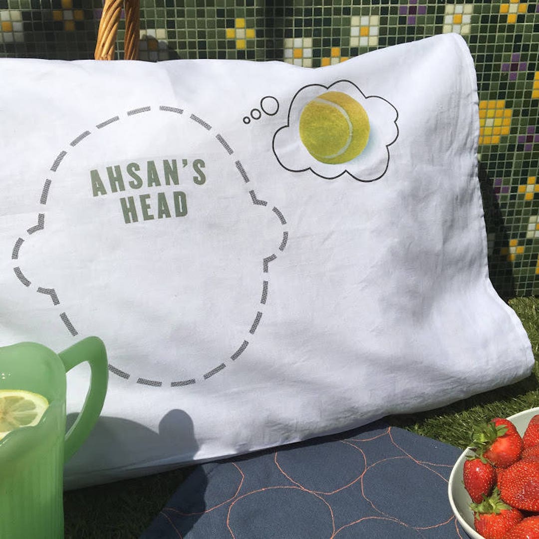 Tennis Dreams Pillowcase by Twisted Twee Can Be Personalised Etsy UK