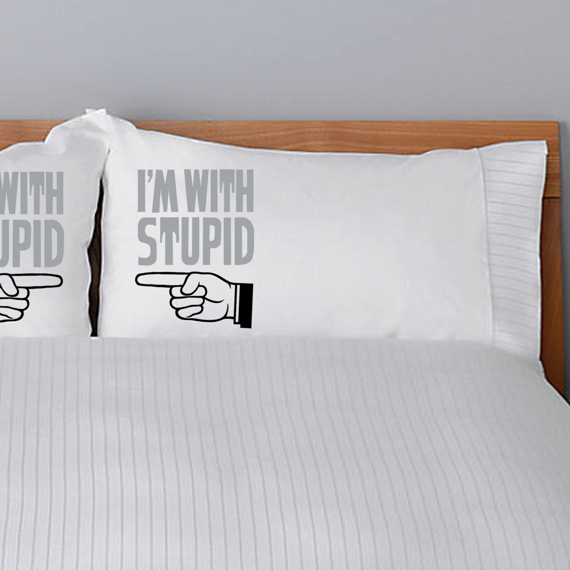 Funny Pillowcase 'i'm With Stupid' Two Pillow Case Etsy