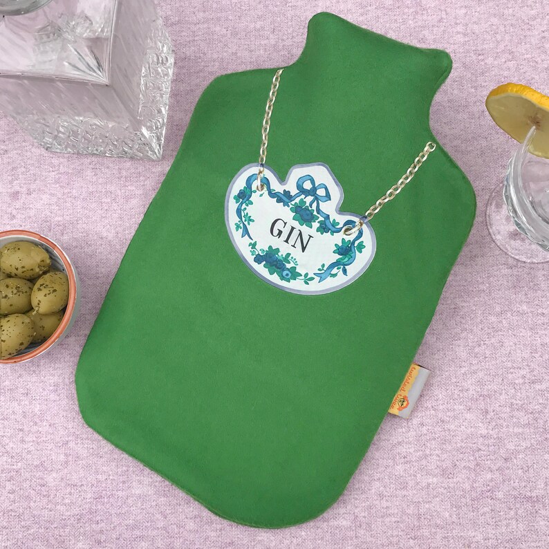 Gin Decanter Joke Hot Water Bottle Soft Cosy Fleece Cover Etsy