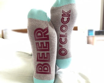 Funny Socks Beer O'Clock Socks - Feet Up! Socks for Beer Lovers